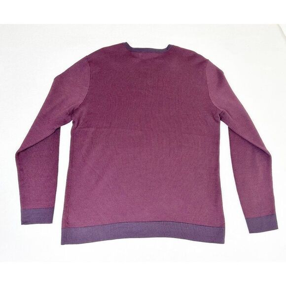 Calvin Klein Sweater Large Red Burgundy Wool Blend Knit - Picture 2 of 7